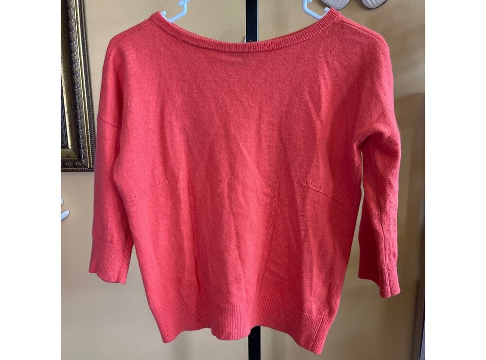 Ann Taylor small petite modal merino wool cashmere dark coral - orange